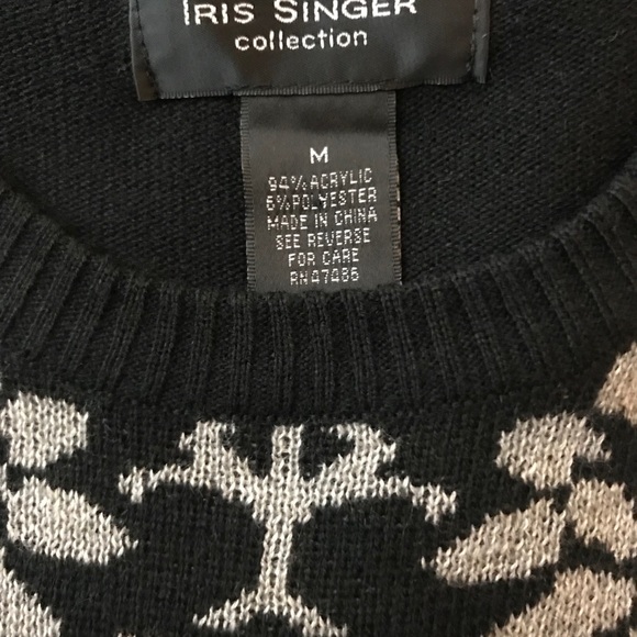 NWOT Iris Singer black grey sweater Medium - Picture 4 of 4